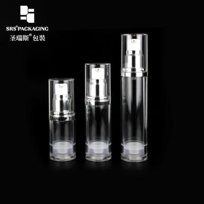 China AS transparent 15ml 30ml 50ml cosmetic plastic airless pump empty bottle for sale