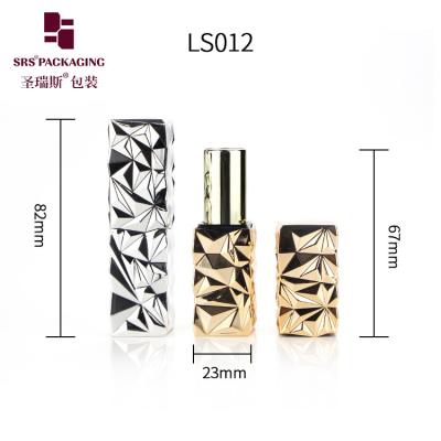 China square shape shiny gold luxury high quality lipstick empty tube for sale