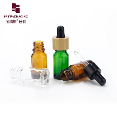 China cosmetic packaging no leakage dropper essential oil empty green glass bottle for sale