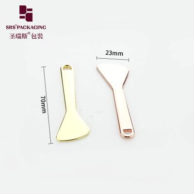 China SPA skin care luxury zinc alloy flat gold silver cosmetic spatula metal for sale