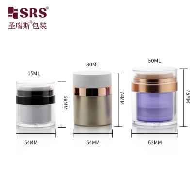 China 15ml 30ml 50ml Airless Replaceable Acrylic Cosmetic Cream Jar Container for sale