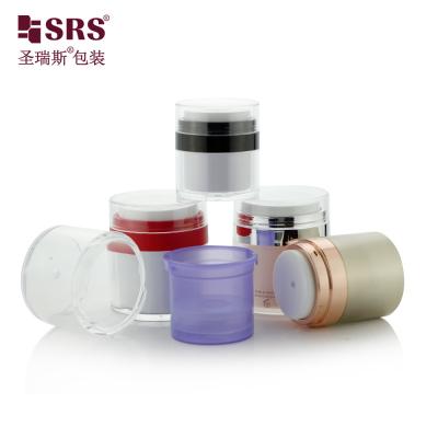 China Replaceable Acrylic Airless Pump Cream Jar Container 15ml 30m 50ml Customized Color for sale