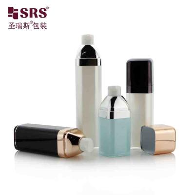 China Custom Color Elegant Empty Cosmetic Lotion Square Airless Pump Bottle for sale