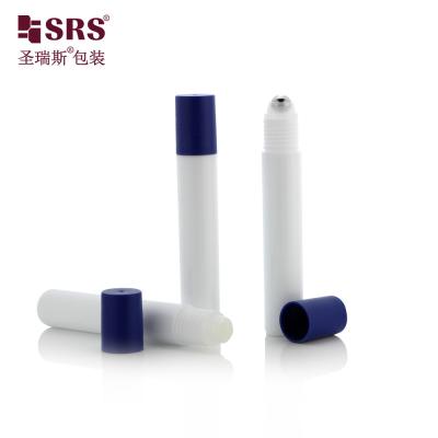 China Injection White Color Round Eye care Serum Plastic Empty 15ml Roll Bottle for sale