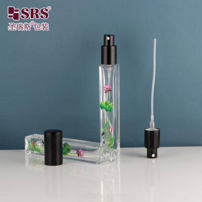 China Vierkant transparante lege glas luxe spuitpomp parfum atomizer 10 ml Te koop