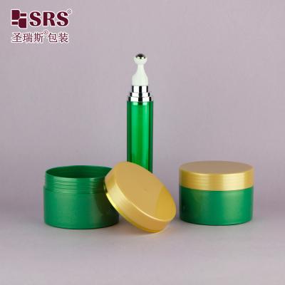 China Luxury PP Plastic Cosmetic Packaging Set Roller Bottle And Jar Containers For Creams for sale