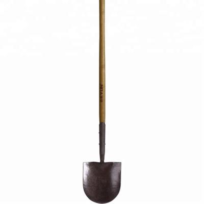 China Long forged point round shovel by garden shovel handle for sale