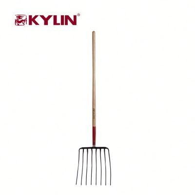 China Carbon Steel Forged Hay Fork With Ash Wood Handle for sale