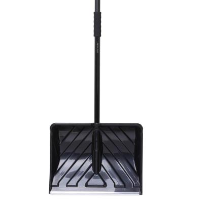 China Plastic snow shovel pp reinforced long plastic shovel D-handel shovel snow removal pusher shovel for sale