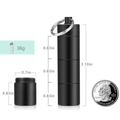 China Pill Packaging and Outdoor OT17 Waterproof Aluminum Portable Mini Pill Box Case Bottle Container Travel Pill Holder Key Chain for sale