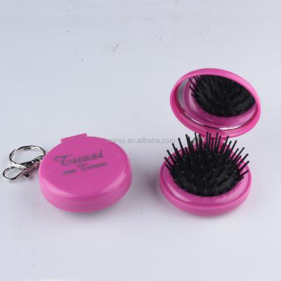 China Promotional Personalized Durable Pocket Hair Brush Key Chain, Pocket Hair Brush Mirror for sale