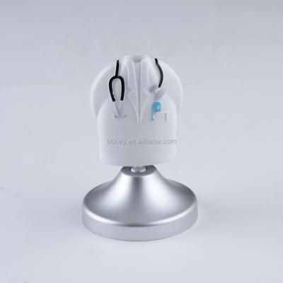 China Durable Doctor Uniform Shape Desktop Cheap Plastic Pen Holder, Novelty Pen Stand For Giveaway Gifts for sale