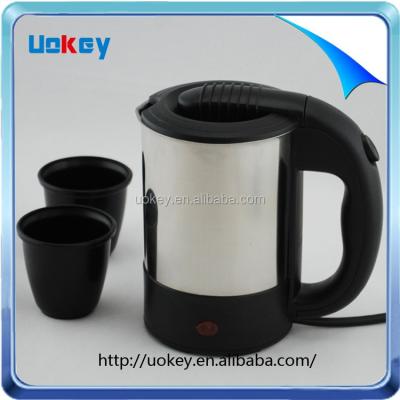 China Wholesale 360 ​​degree base best hotel 0.5l electric kettle 2 cup 12v rotation car, 500ml stainless steel mini cup 110V electric travel kettle for sale