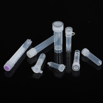 China PP Bottom Freezing Tubes 2ml Sampling Pointed Plastic Tube Cells Freeze Not Easy To Leak Liquid for sale