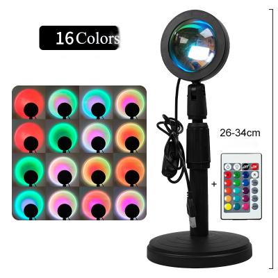 China New-designed option sunset lamp most popular sunset lamps for home photography party bedroom best price 16 color 30 LED 1 piece color box ce for sale