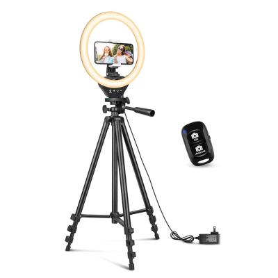 China PORTABLE Extendable Tripod Stand Sensyne LED Circle Lights with Phone Support Live Stream /Makeup/YouTube/Vidio/TilToc Compatible for sale