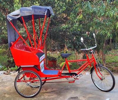 China Popular Promotion Passenger Pedicab Red Tricycle 3 Wheel Tricycle With Canopy for sale