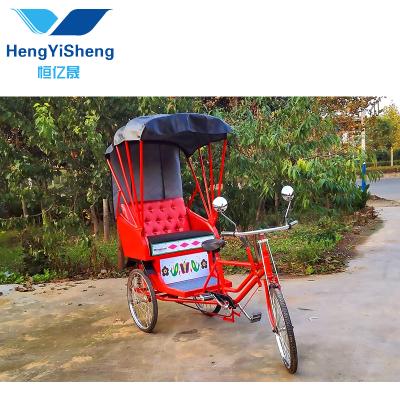 China Outdoor hot sale pedal rickshaw old tricycle rickshaw for UK three wheel tricycle taxi for sale