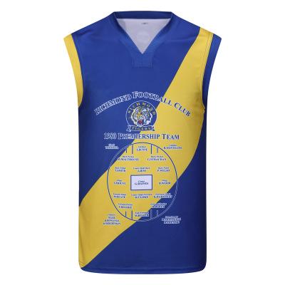 China Australia Service Antibacterial Soccer Jersey Full OEM ODM Sublimation Printing Ribbed Fabric AFL Jersey for sale