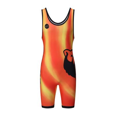 China Custom polyester wholesale college casual sublimation printing plus size wrestling for men wrestling singlet for sale