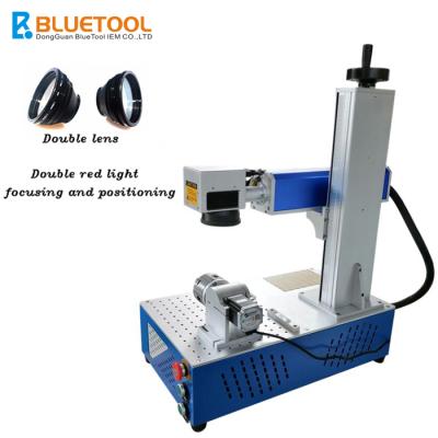 China Air-cooled mopa color fiber laser marking machinemini fiber laser marking machine with rotary laser marking machine-machine for jewelry for sale