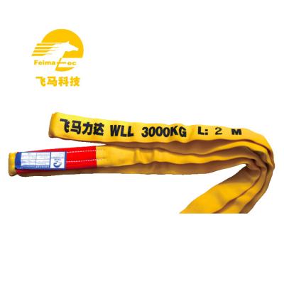 China China Factory Wholesale Smaller And Lighter Durable Soft Lifting Sling Polyester 3ton Round Sling For High Tensile Endless Lifting for sale