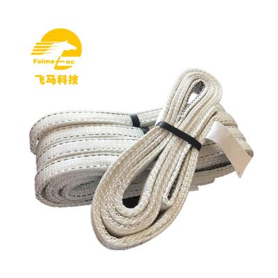 China Thicker and its surface is flatter and more wear-resistant sling white color polyester webbing wholesale polyester supplier China lifting slings for sale