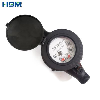 China Water Resource Management Plastic Multi Jet Water Meter For Dry Cold Water Black dn15-50mm for sale