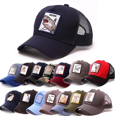 China JOINT Wholesale Classic Custom Design Your Own 3D Embroidery Logo 5 Panel Gorras Mesh Animal Trucker Caps Hats for sale