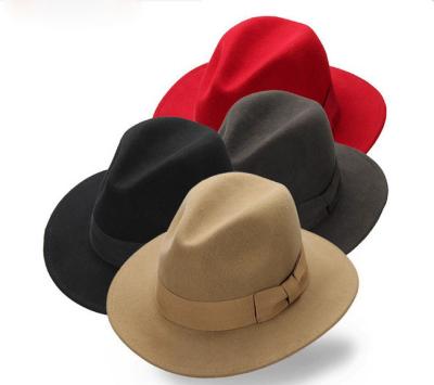 China 2022 New Character Fashion 30 Color In 100% Wool Felt Wide Brim Stock Fedora Panama Hats Unisex Wholesale Fedora Hat for sale