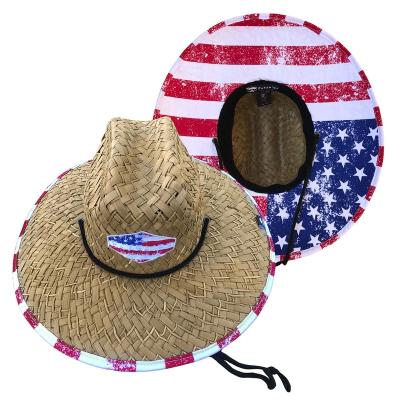 China Wholesale Custom Surf Straw Fishing Hats Straw Lifeguard Hats Character Custom Sombrero for sale