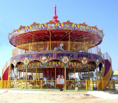 China Metal 88 Double Seats Outdoor Park Platform Musical Luxury Carousel Rides For Sale for sale