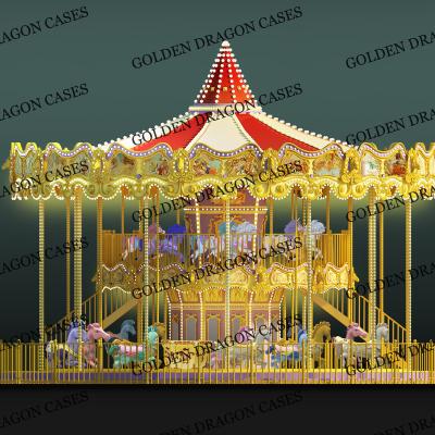 China Metal 36 Seats Carousel Horse Ride Amusement Park With Carousel Decker for sale