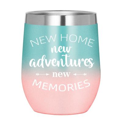 China Sustainable Stainless Steel Vacuum Insulated Double Walled Pastel Wine Mugs Thermos Tumbler for sale