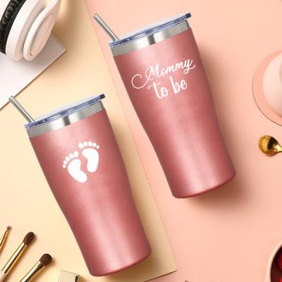 China Viable Wholesale Reusable Stainless Steel Wine Travel Tea Cup Tumbler With Straw for sale