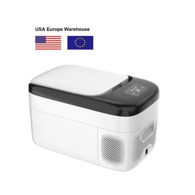 China 16L Convenient Domestic Portable USA Europe Warehouse DC 12V Compressor Outdoor Mini Car Refrigerator Fridge Freezer for sale