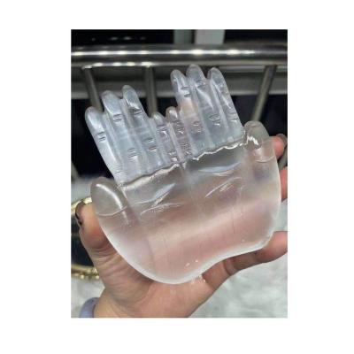 China Europe Hot Sale Unique Lucky Stone Natural Selenite Double Hand Holder For Healing Gift for sale