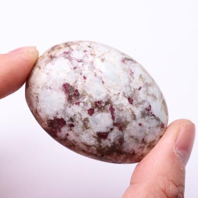 China Wholesale Natural Polished India Crystal Pocket Stone Pink Tourmaline Palm Semi Precious Stone For Healing for sale