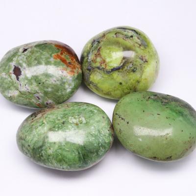 China Wholesale Natural Polished Indian Palm Stone Crystal Pocket Stone Green Opal for sale