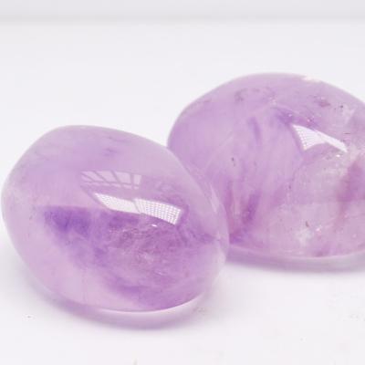 China High Quality Natural Polished Stone from India Crystal Pocket Stone Amethyst Palm for Healing for sale