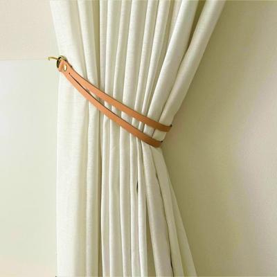 China Tie-Back Minimalist Leather Curtain Back Housewarming Gift Idea Decor Modern Minimalist Leather Tie Back Curtain for sale