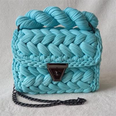 China Daily Life Hot Seller Yarn Knitted Shoulder Handmade Worsted Cross - Yarn Wholesale Body Bag Tote Bag Women Handbags for sale