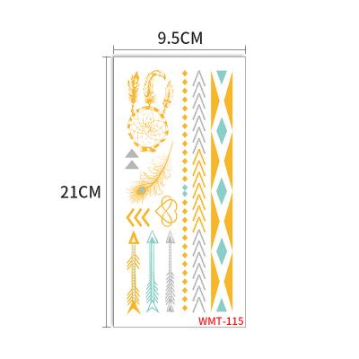 China Temporary Cosmetic High Quality Grade Jewelery Flash Style Metallic Temporary Tattoo Sticker for sale