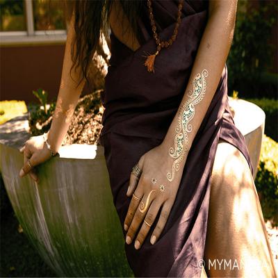 China Temporary Sexy Temporary Metallic Tattoo Stickers Body Glitter Gold Tattoos Jewelry Girls Metallic Tattoo for sale