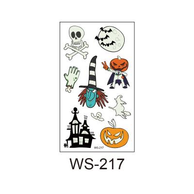 China 2020 Temporary New Design Halloween Glow In The Dark Kids Temporary Tattoo Sticker for sale