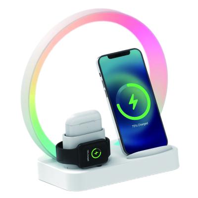 China 2022 New RGB Wireless NIGHT LIGHT Fast Charging Wireless Charger Night Light for sale