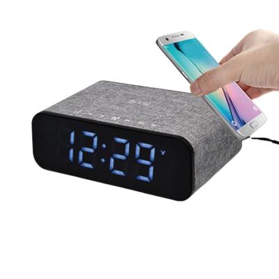 China No Multi Digital Alarm Clock Wireless Speaker With Wireless Charging Station for sale