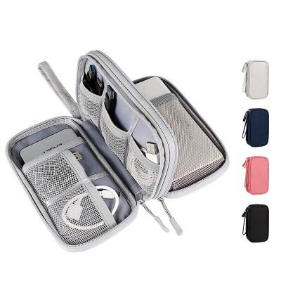 China Folding Multifunctional Waterproof Double Layers Travel Instrument Organizer Accessories Cable Electronics Storage Bag Earphone Storage Box for sale