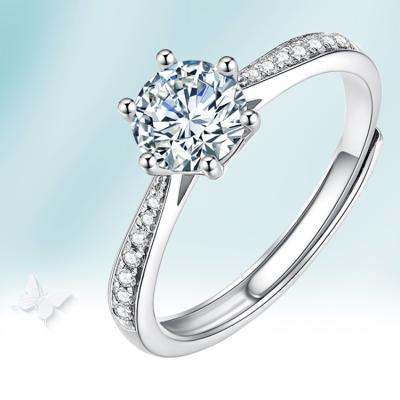 China Factory Wholesale Romantic Diamond Ring Women Elegant Round Cut Jewelry With Moissanite for sale