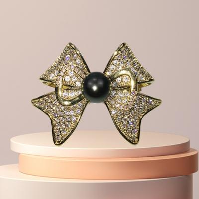 China Fashion 925 Sterling Silver Butterfly Zircon Rose Tone Butterfly Platinum Brooches for sale